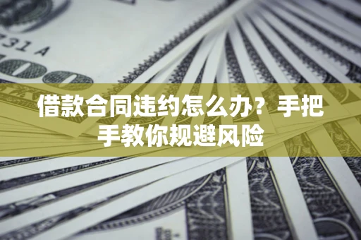 武汉借款合同违约怎么办？手把手教你规避风险