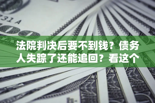 武汉法院判决后要不到钱？债务人失踪了还能追回？看这个方法！