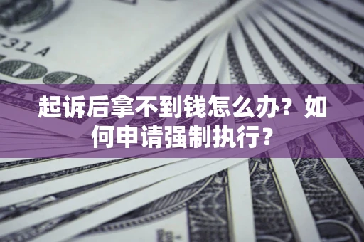 武汉起诉后拿不到钱怎么办？如何申请强制执行？