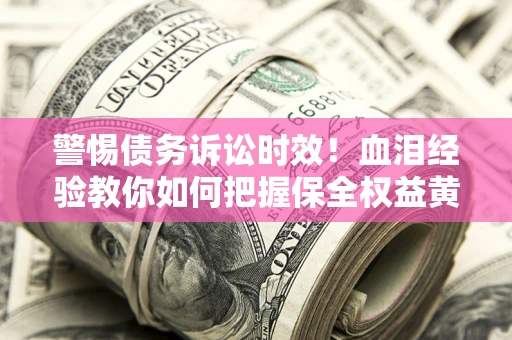 武汉警惕债务诉讼时效！血泪经验教你如何把握保全权益黄金期