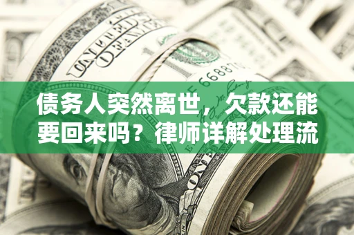 武汉债务人突然离世，欠款还能要回来吗？律师详解处理流程