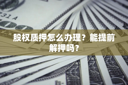 武汉股权质押怎么办理？能提前解押吗？